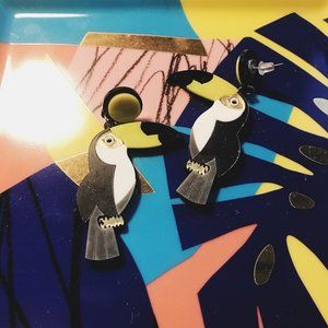 Vintage Toucan Acrylic Earrings (Bought in Tokyo!) [AVAILABLE]